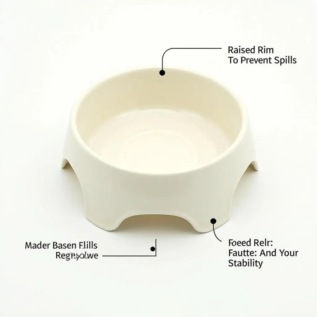 Ceramic Pug Food Bowl with Raised Rim