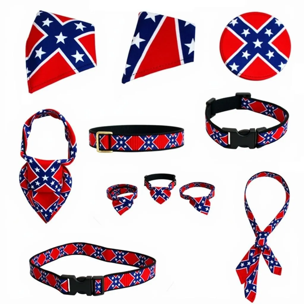 Rebel Flag Dog Collars, Bandanas, and Accessories