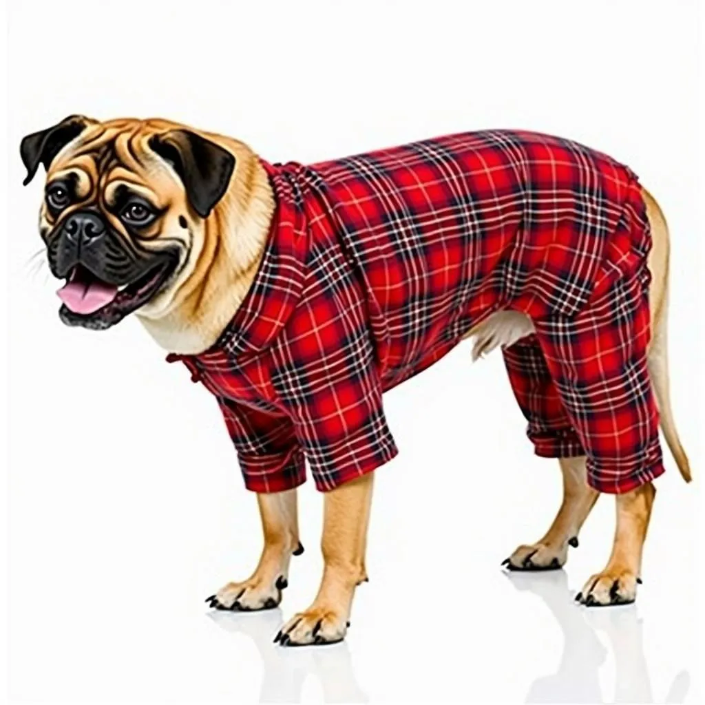 Red Plaid Pajamas for Large Breed Dogs