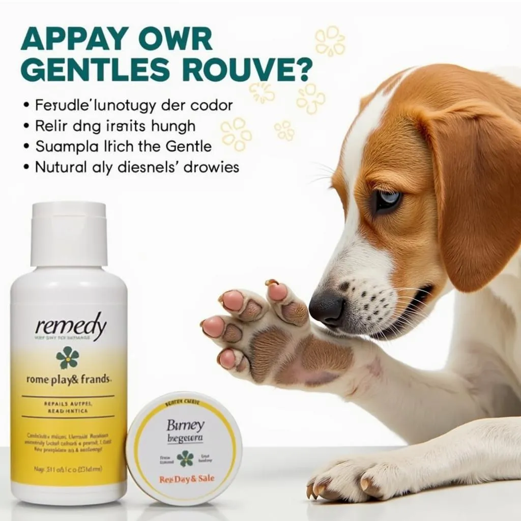 A dog applying remedy dog salve to its paw