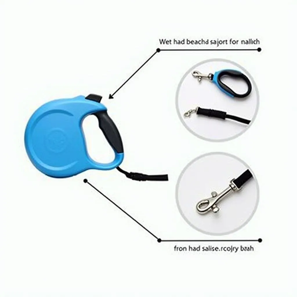 Blue retractable dog leash