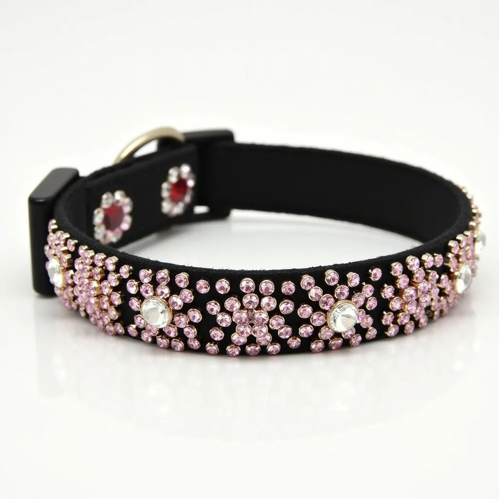 Dog collar with rhinestones