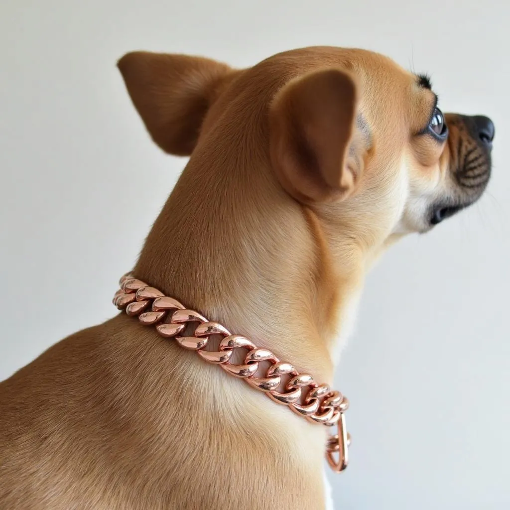 Rose Gold Chain Collar for Small Dogs