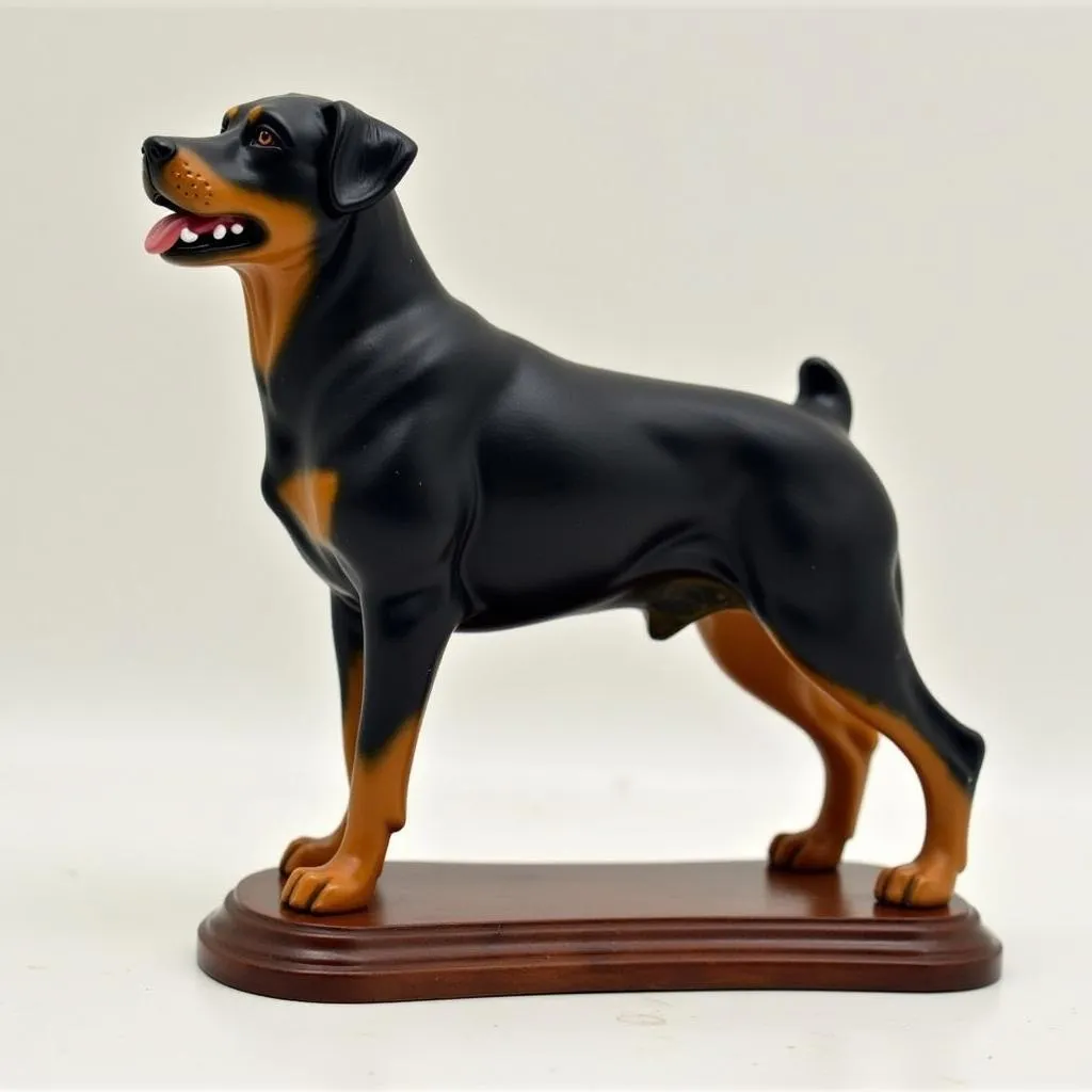 Rottweiler Dog Figurine in Classic Standing Pose