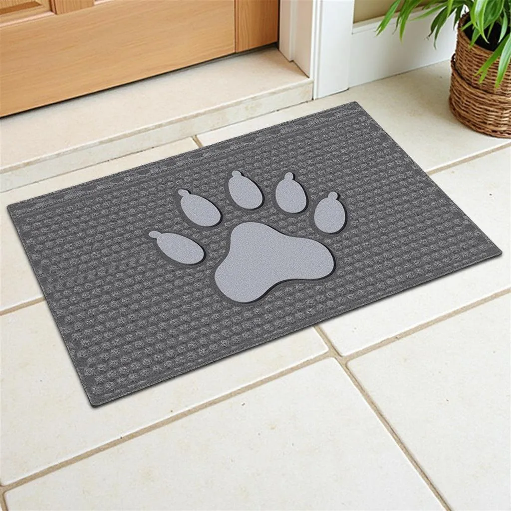 Custom Rubber Doormat with Dog Paw Print