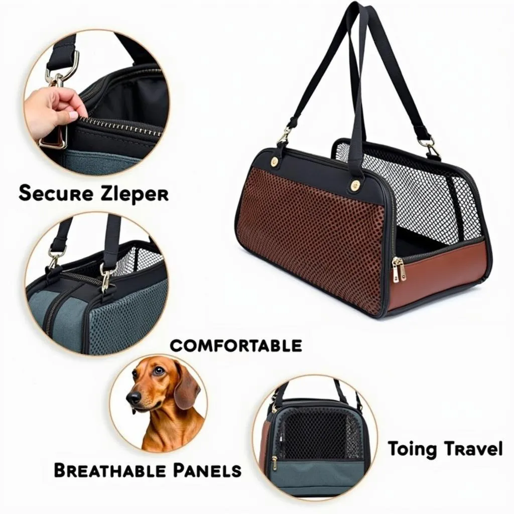 Sausage Dog Carrier Travel Bag for Small Dogs