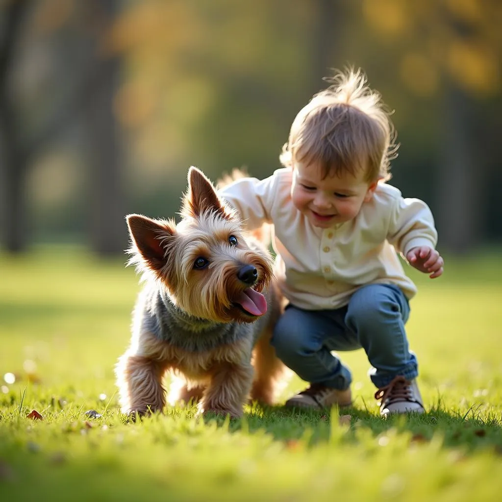 Sylvac Scottie Dog Sharing a Special Moment with Its Family