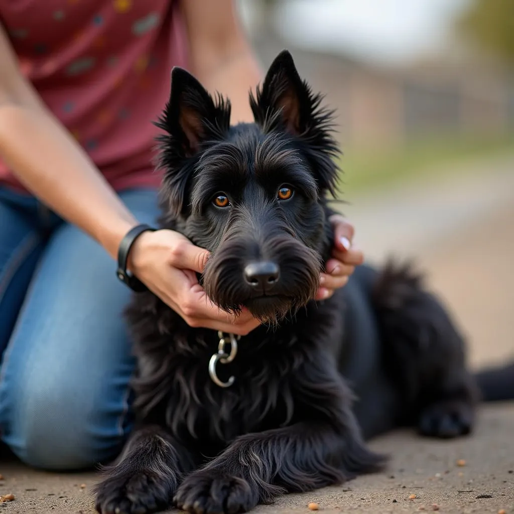 Sylvac Scottie Dog Showing Unwavering Loyalty to Its Owner