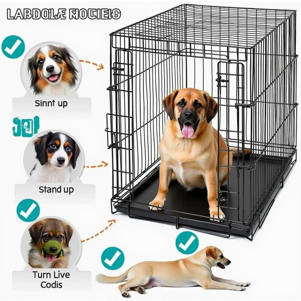 Dog crate for separation anxiety with a toy