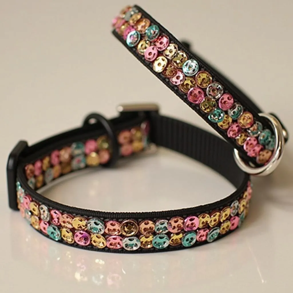 Dog collar with sequins