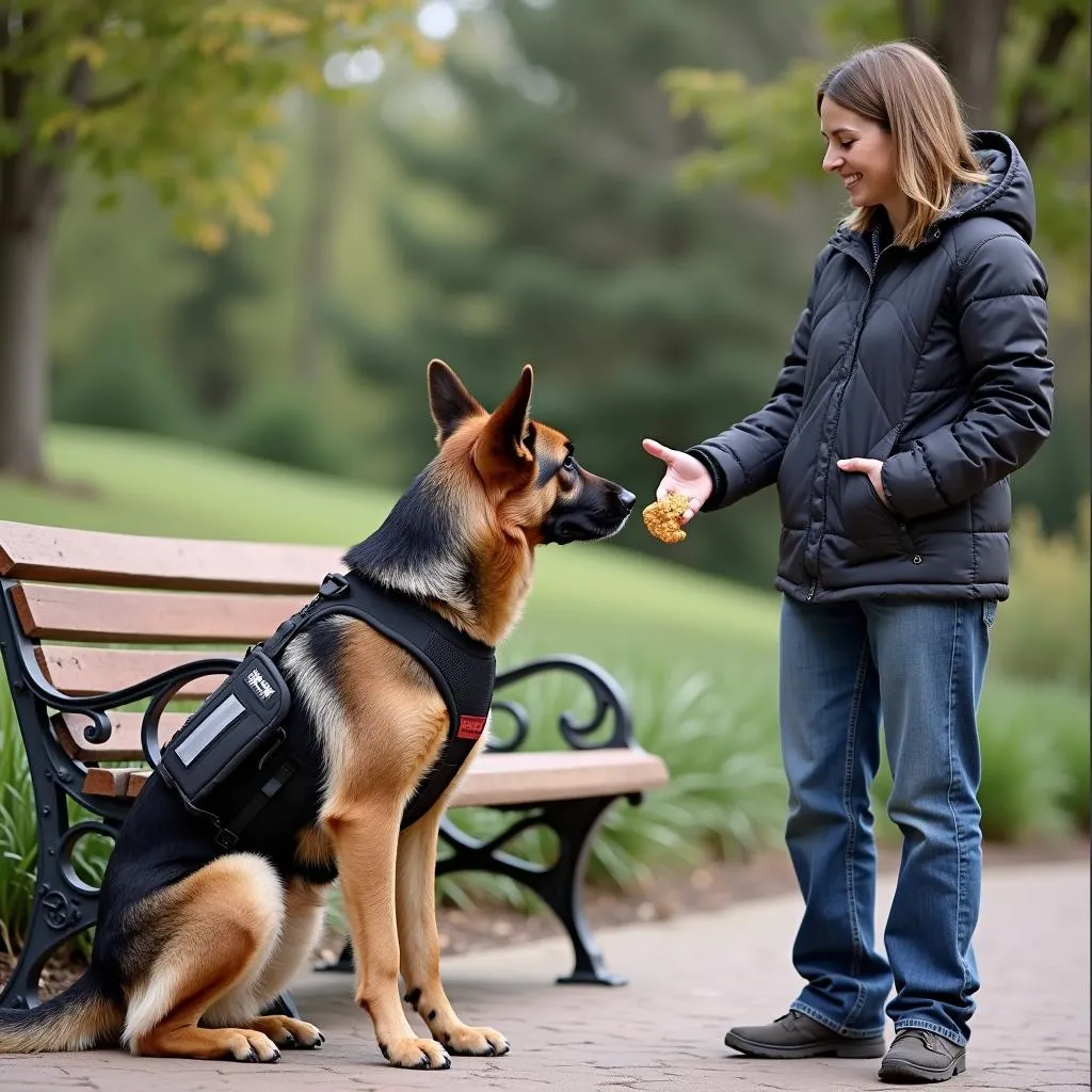 Training a German Shepherd to wear a service dog vest