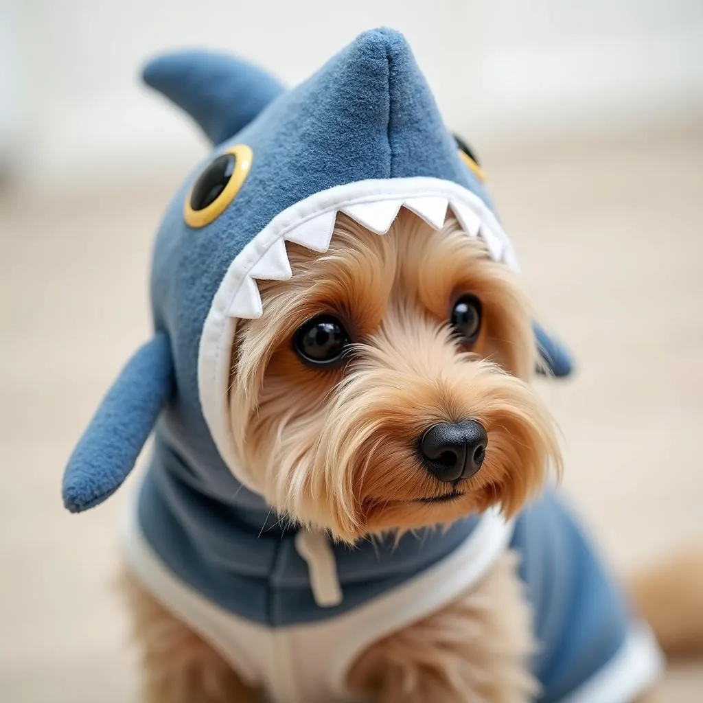 Shark hat for a dog