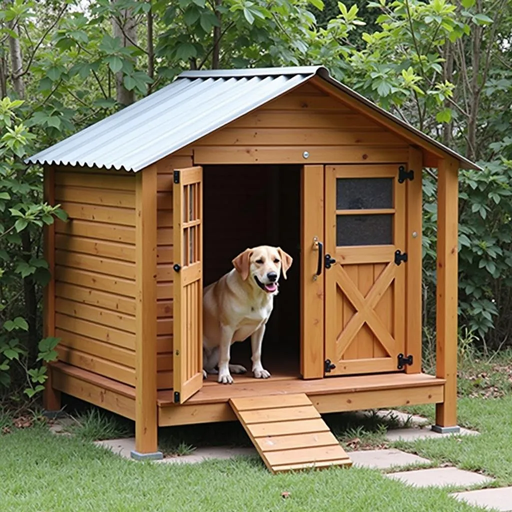 A shed dog house for sale in Vietnam, offering a safe and comfortable shelter for your furry friend.