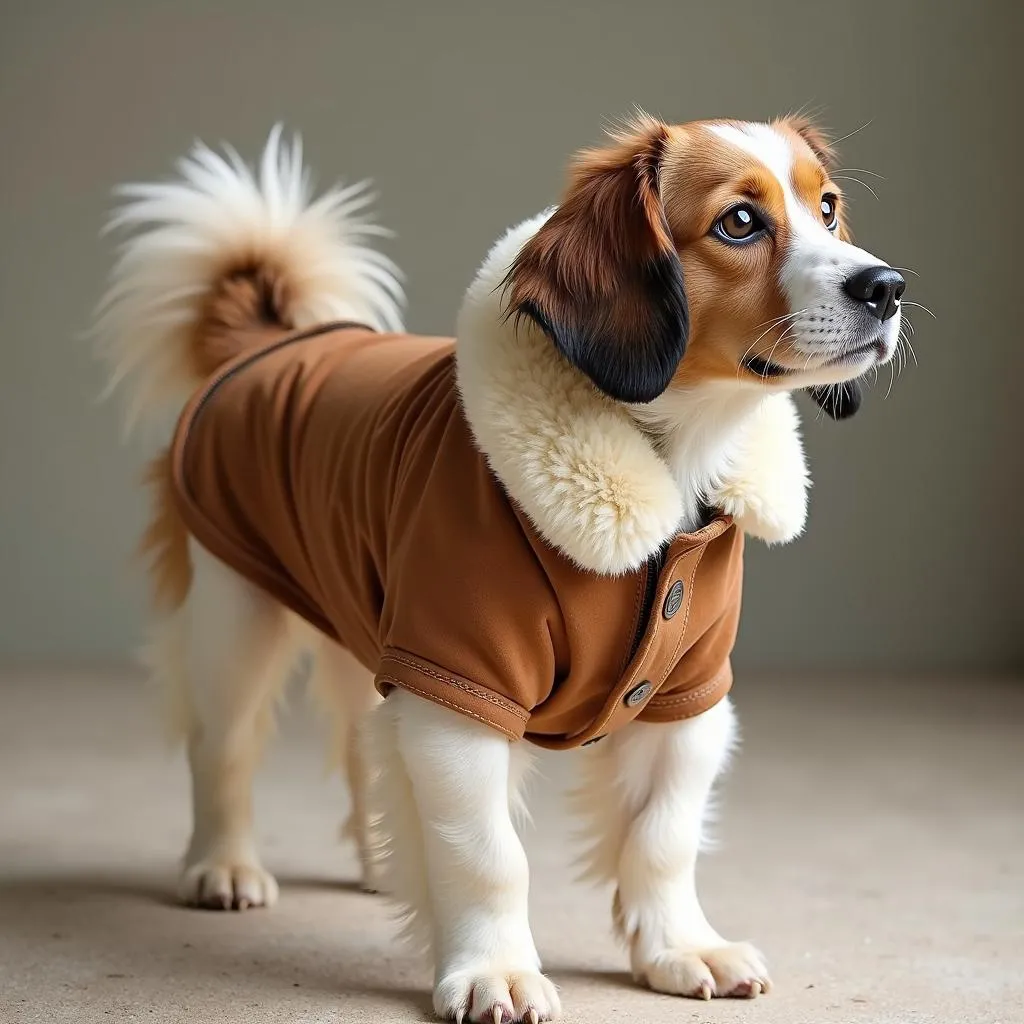 Sheepskin dog jacket for comfort and style for your dog