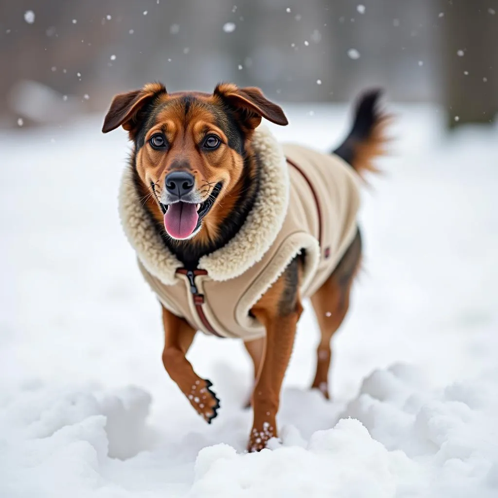 Sheepskin dog jacket for keeping your pup warm and cozy in winter