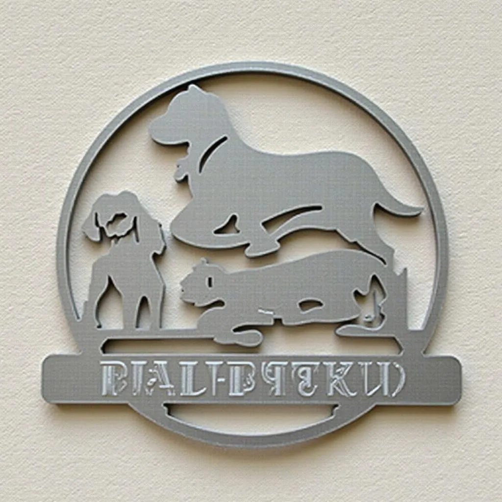 Simple Classic Metal Dog Sign