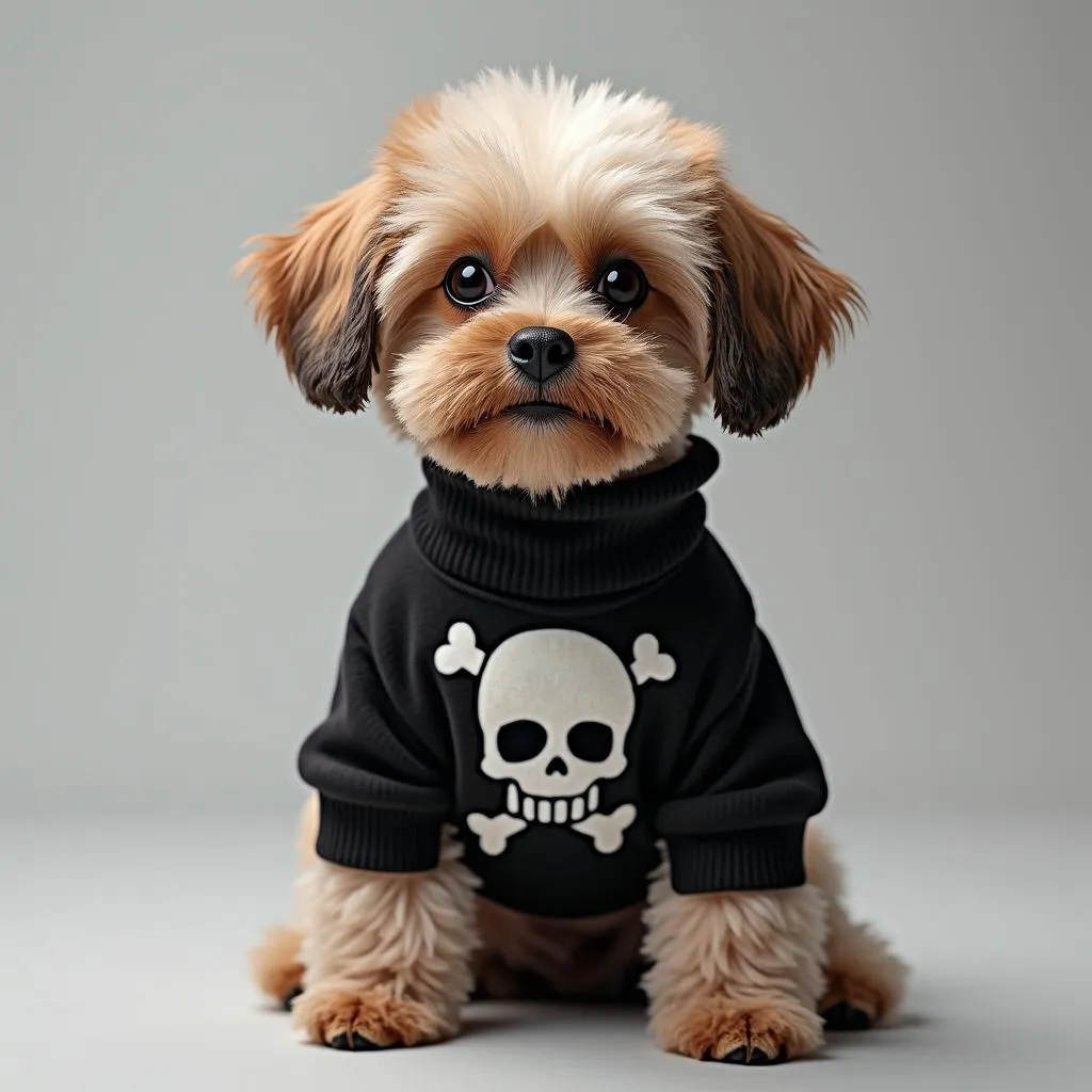 Cool skull dog sweater design for trendy pets