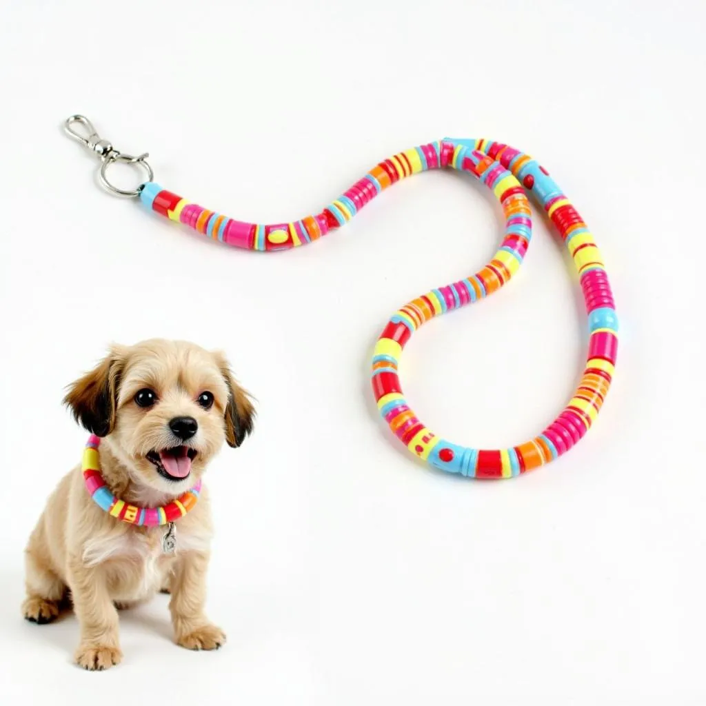 Slinky dog necklace for a small dog, perfect for a puppy or toy breed