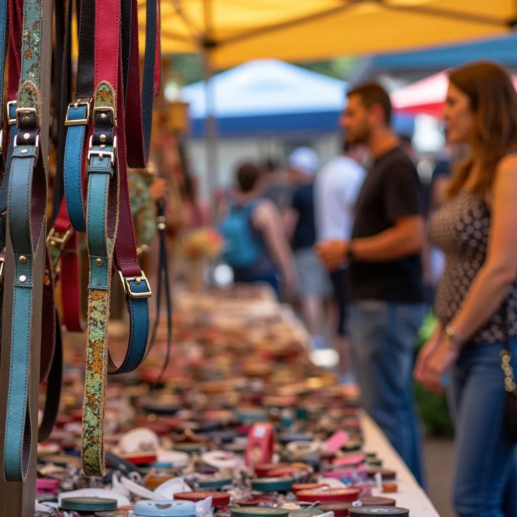 Small Business Dog Collars at a Local Market