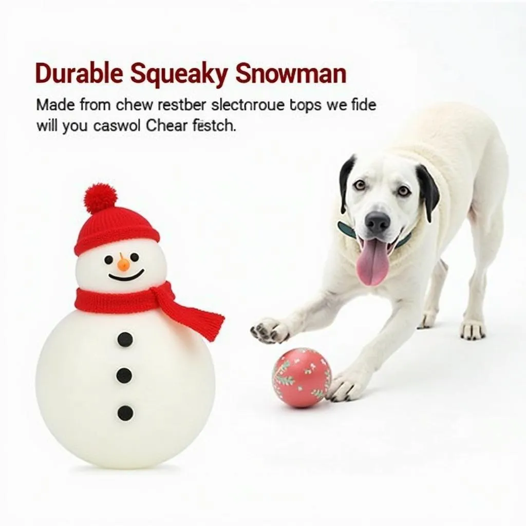 Squeaky Snowman Dog Toy for Large Breeds