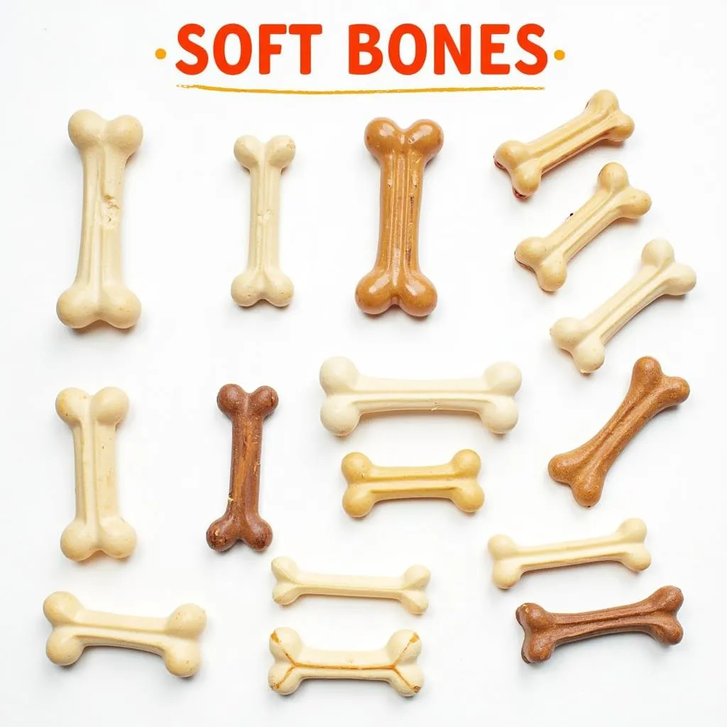 A variety of soft bones for dogs