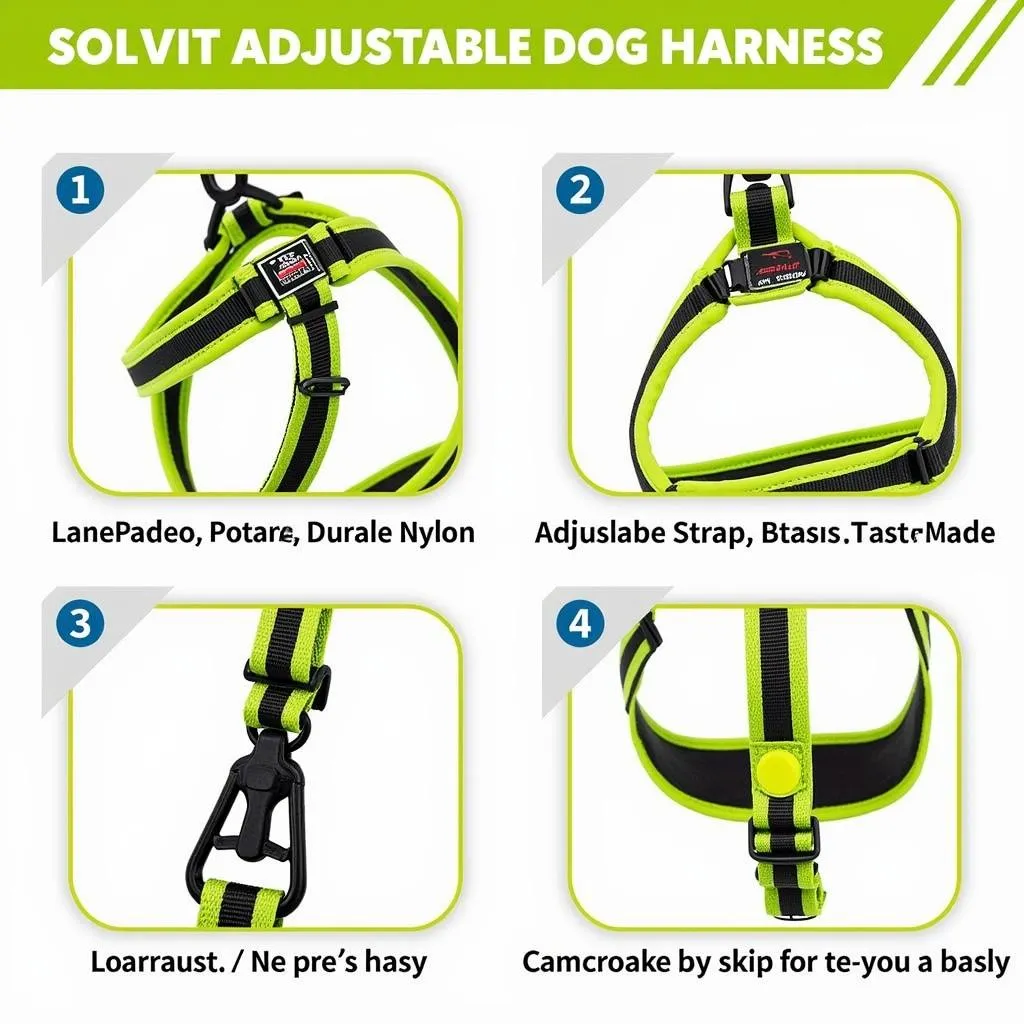 Solvit Adjustable Dog Harness for Small, Medium, and Large Dogs