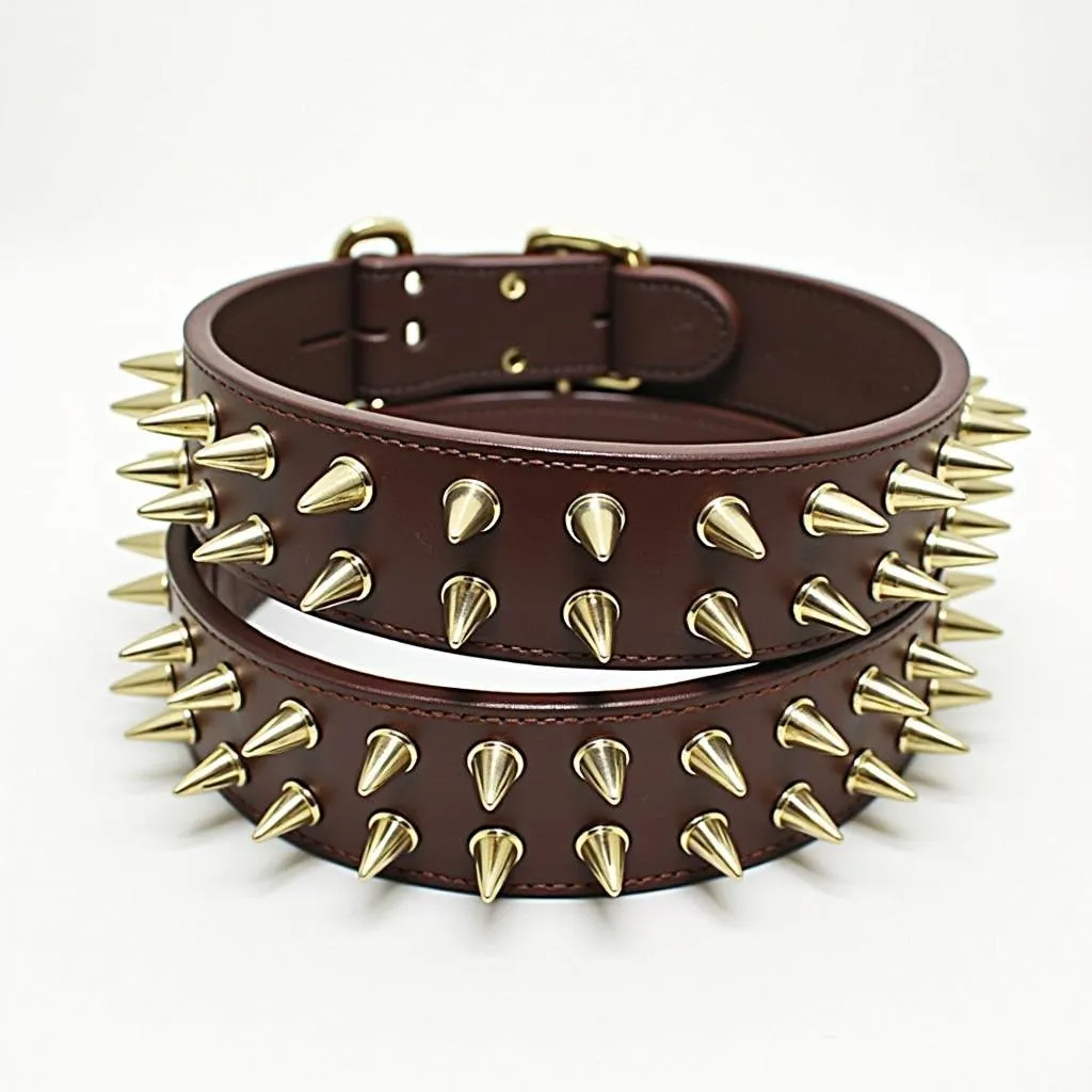 Leather Spiked Dog Collar for Large Breeds