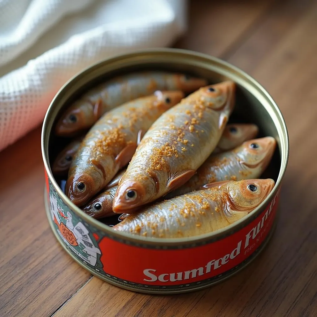 Sprats for dogs in canned packaging