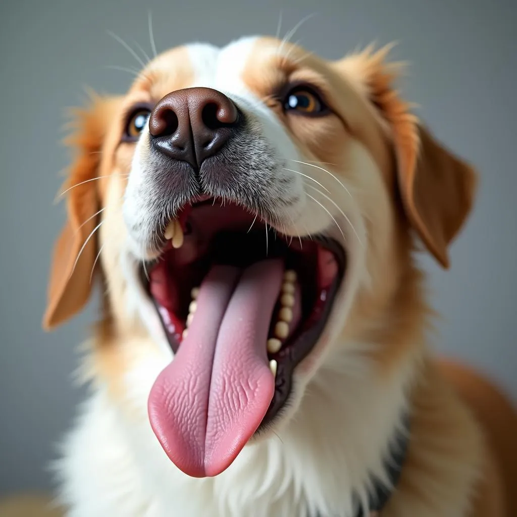 Dog exhibiting symptoms of stomatitis