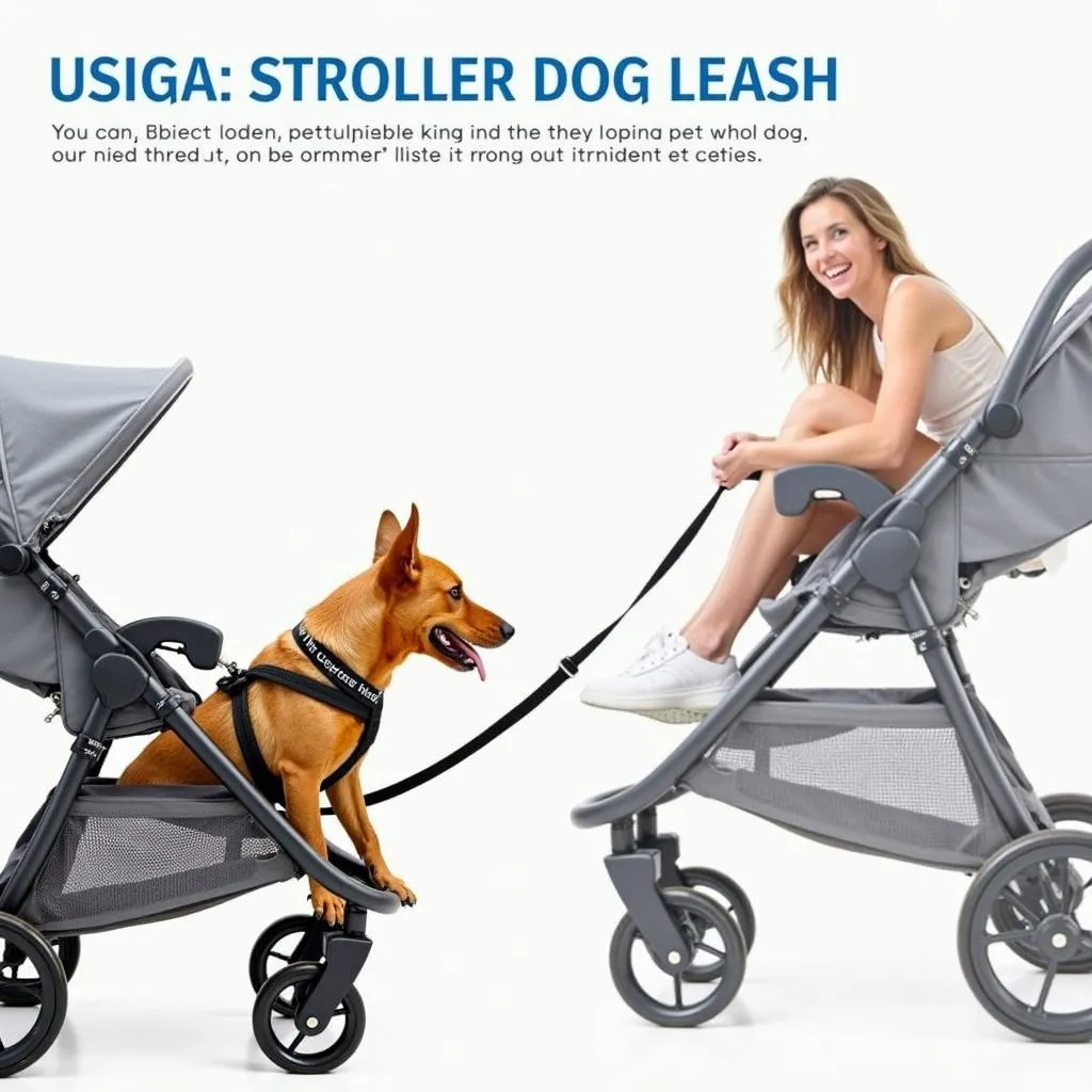 A Stroller Dog Leash with a Dog Enjoying a Walk