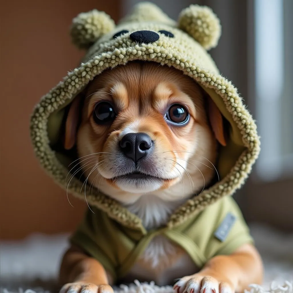 Small Dog Wearing a Swamp Dog Hat