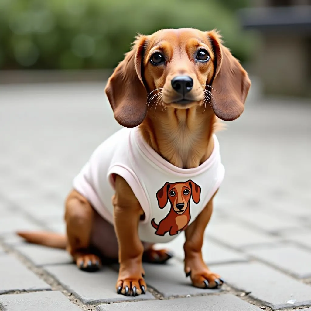 Fun T-shirt for a mini dachshund