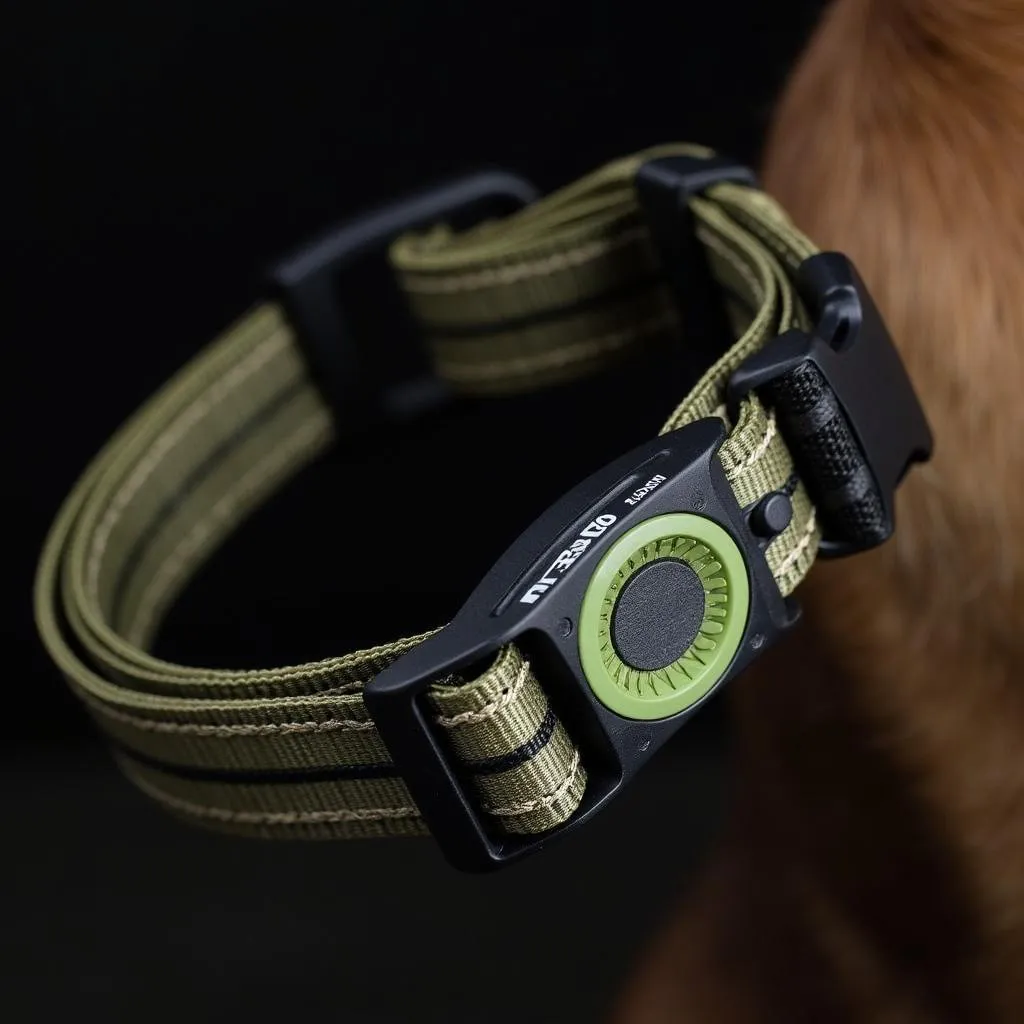 Tactical dog collar with AirTag