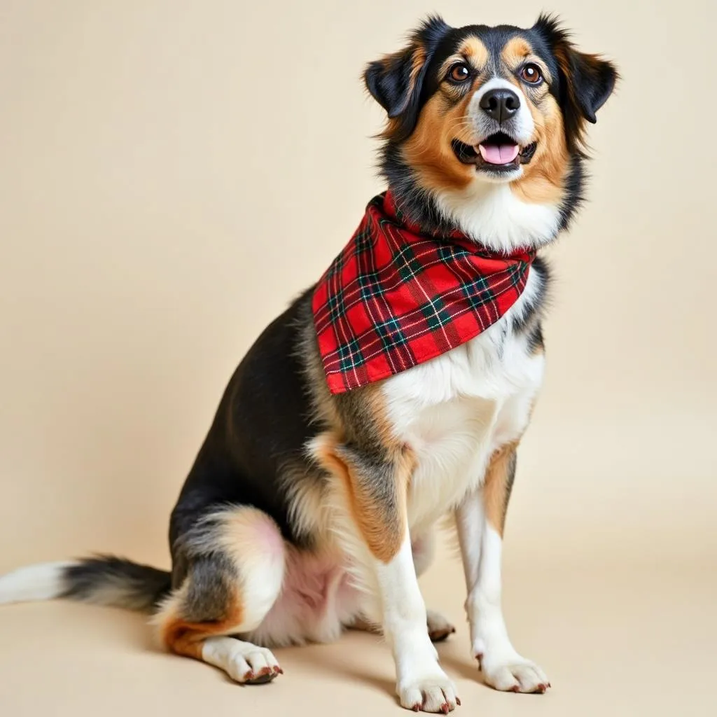 Tartan dog bandana with Scottish pride