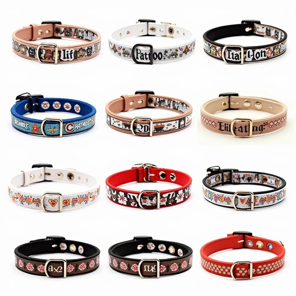 Various Tattoo Dog Collar Designs