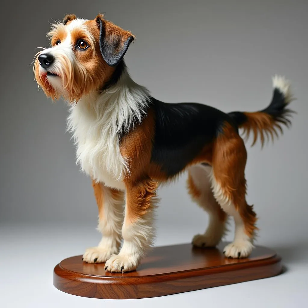 Taxidermied dog in a custom pose