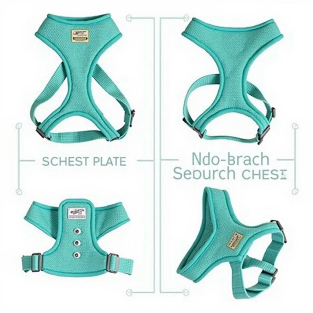 Teal Dog Harness for Small Breeds