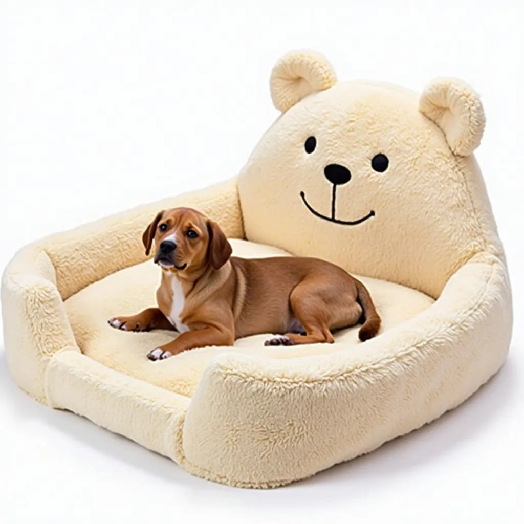 Large Teddy Bear Dog Bed for Comfort