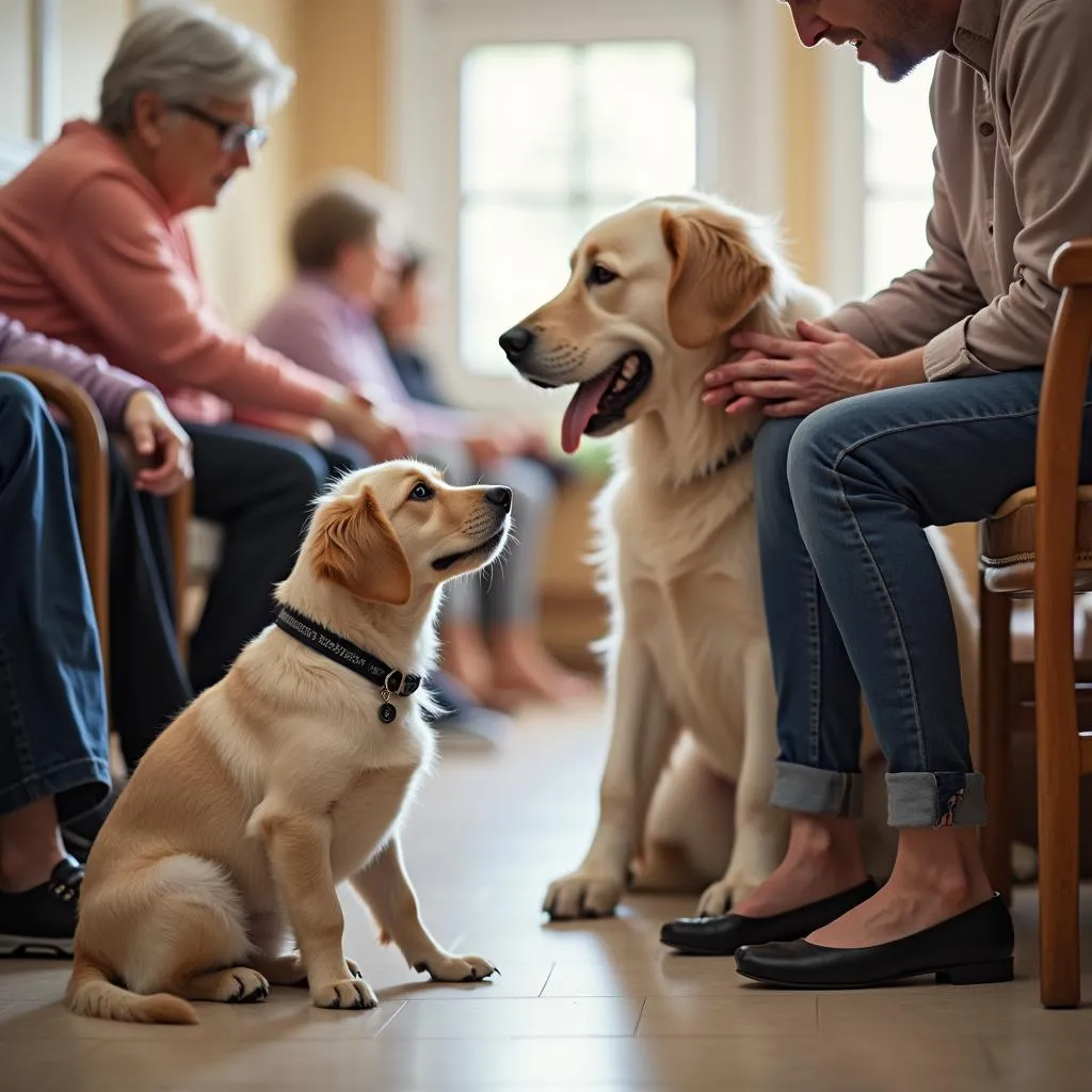 Therapy Dog Visiting Nursing Home