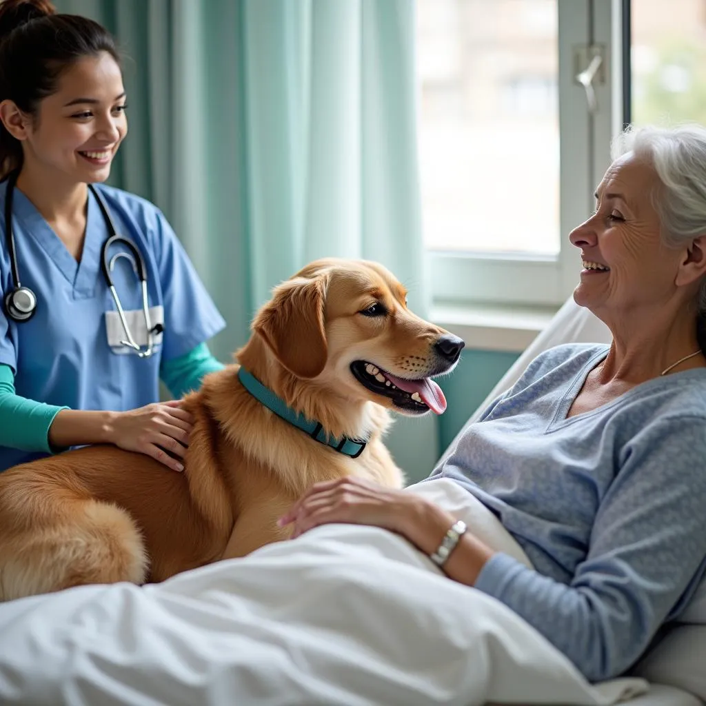 Therapy Dog Volunteering at Hospital