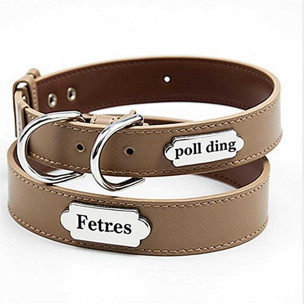 Thick dog collar with name