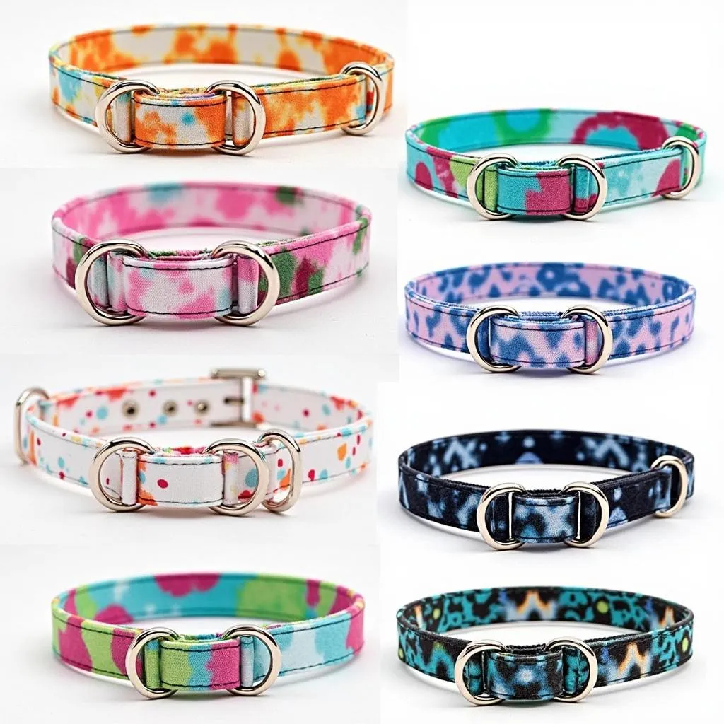 Tie Dye Dog Collars in Different Styles