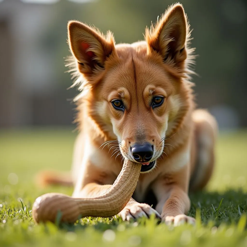 Tough dog toy that squeak