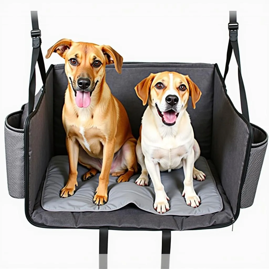 2 dog car seat with safety harness for comfortable pet travel