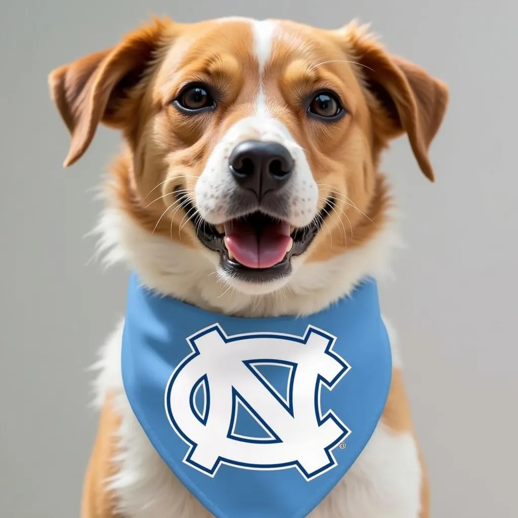 Unc dog bandana with blue and white colors