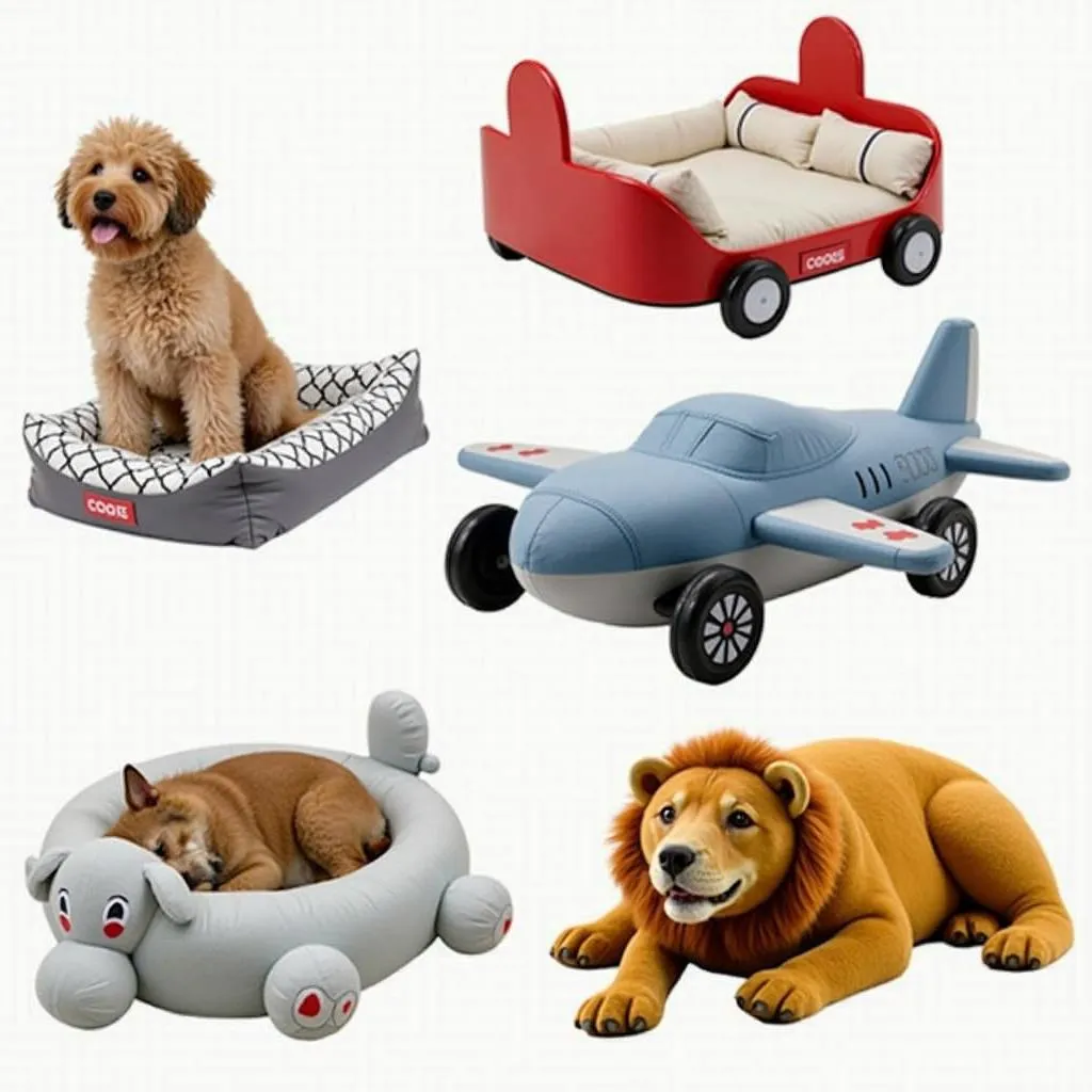 Unique shaped dog beds like vehicles or animals