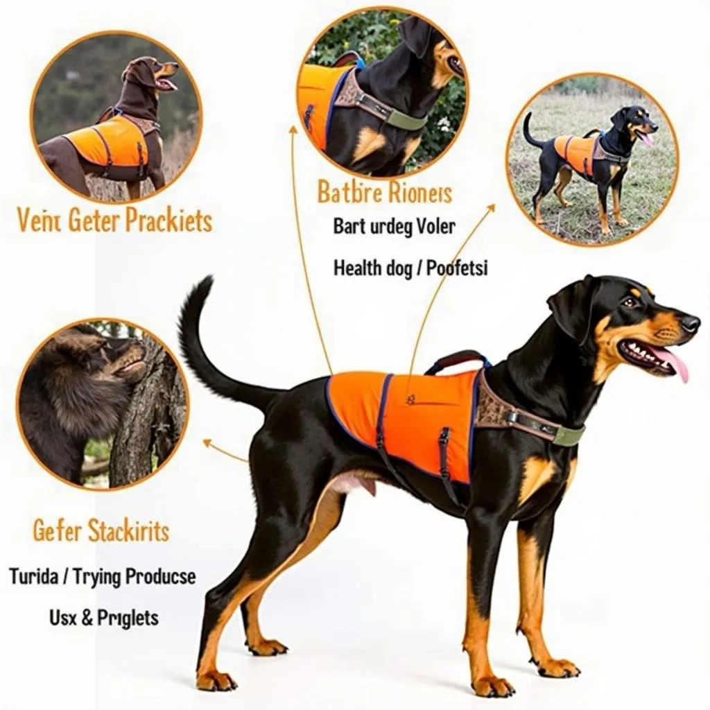 Upland dog hunting vest example - dog wearing a vest while hunting