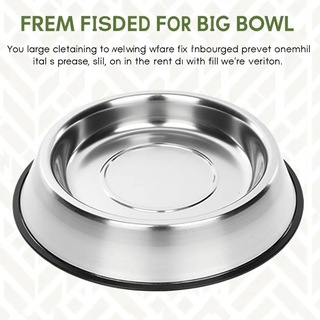 Large Stainless Steel USA Made Dog Bowl for Big Breeds