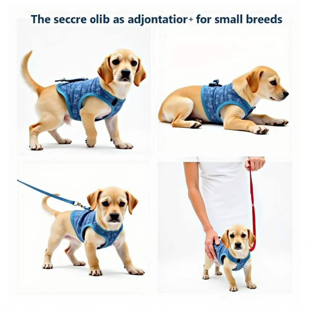 A small dog wearing a comfortable velcro dog harness