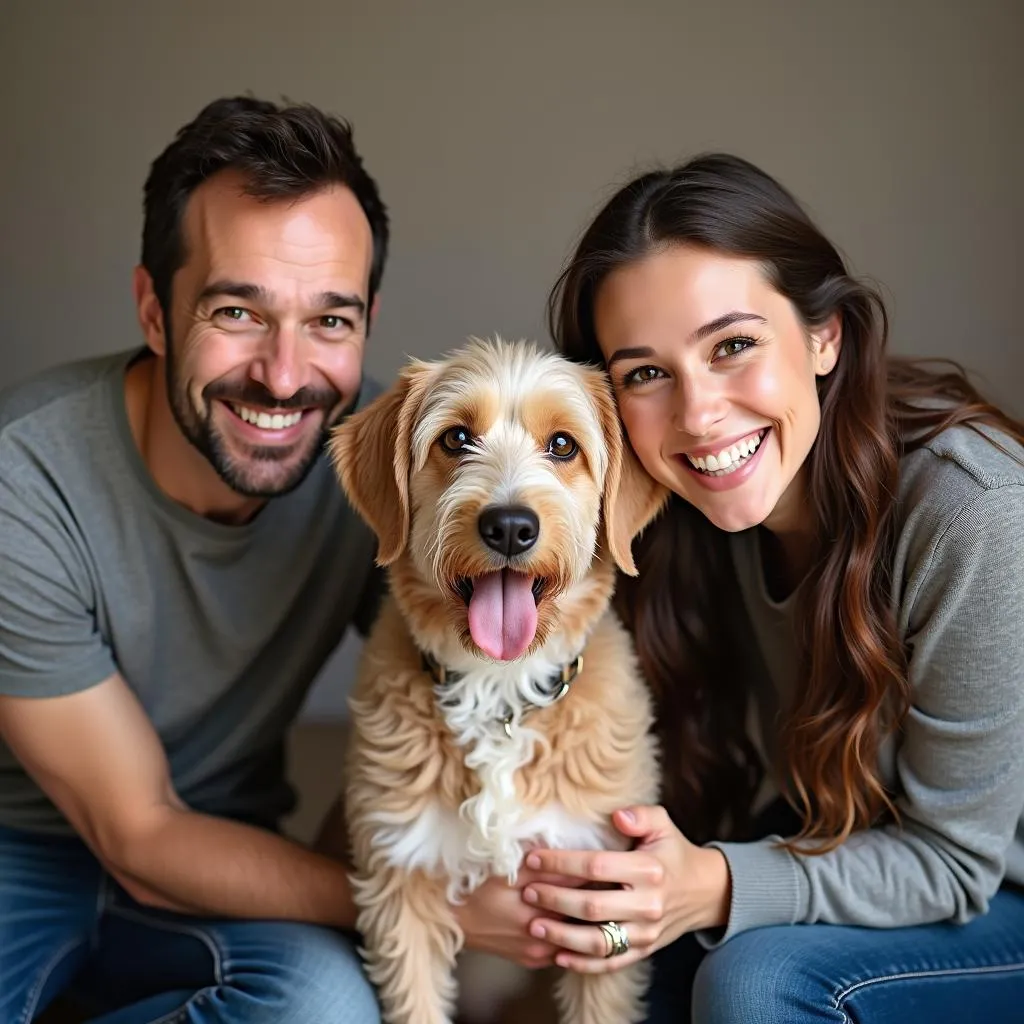 A Happy Family with Their Vertex Dog